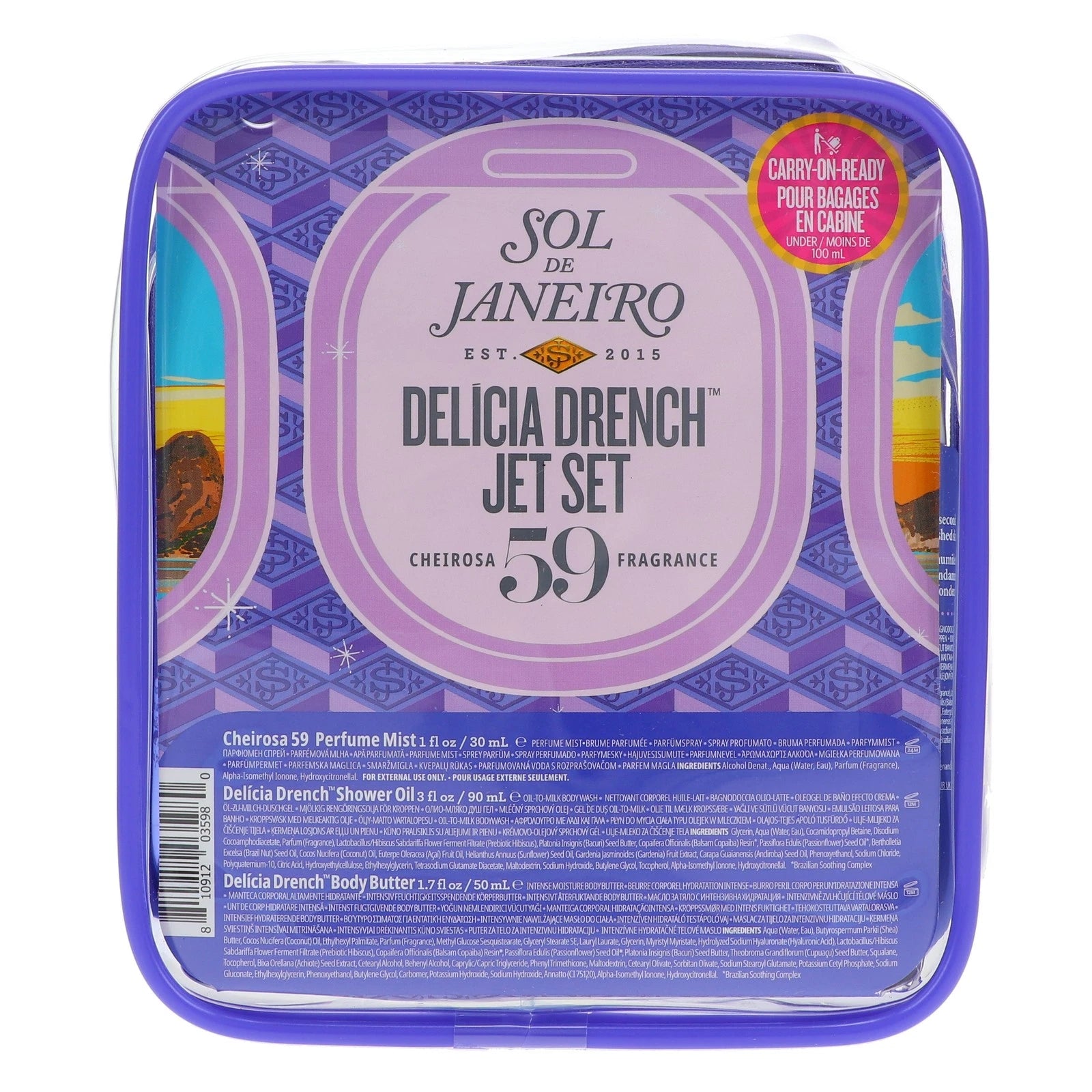 Sol de Janeiro Delícia Drench Jet Set Travel Body Care Gift Set New Sealed