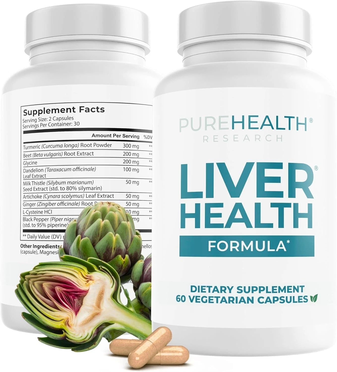PureHealth Research Liver Health Supplement | Liver Cleanse, Detox & Support with Artichoke | 60 Capsules