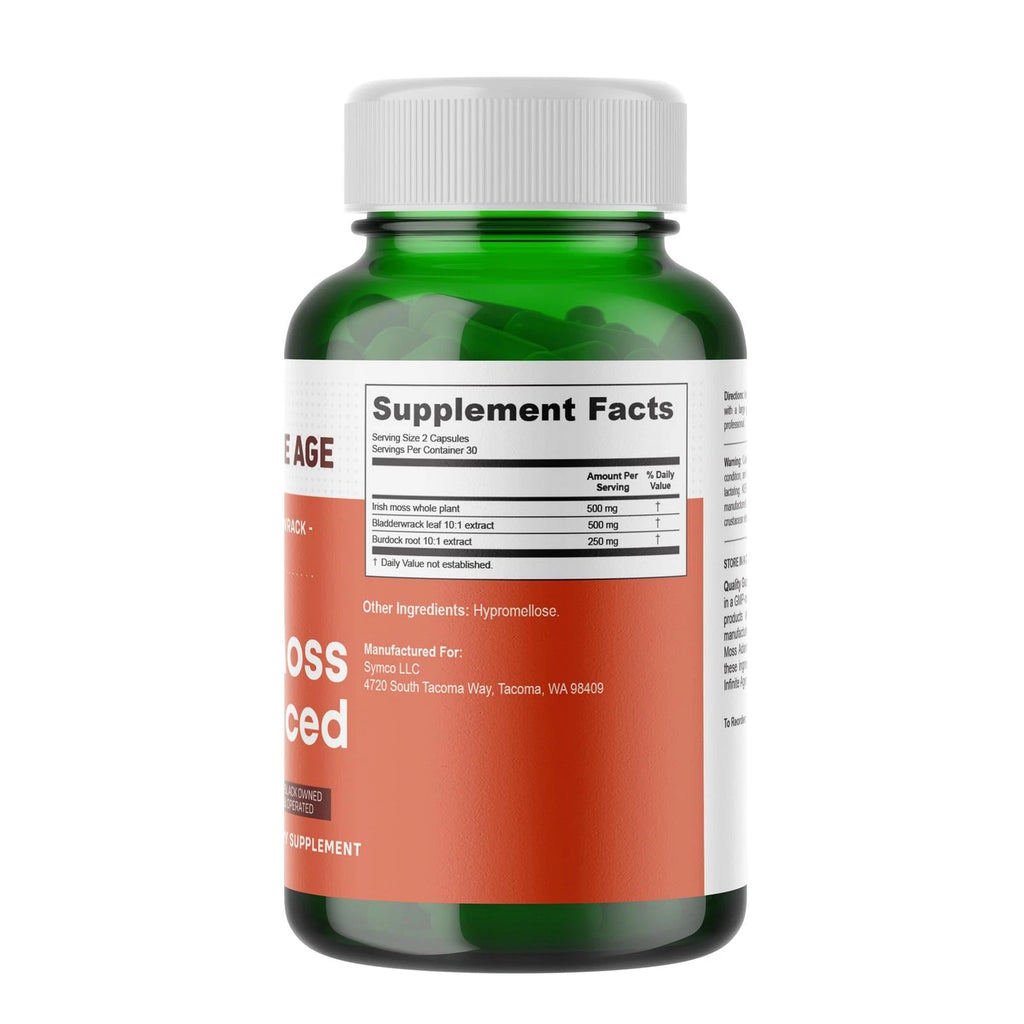 Infinite Age 1250mg Sea Moss Advanced Superfood Capsules | 60 Count | High Potency