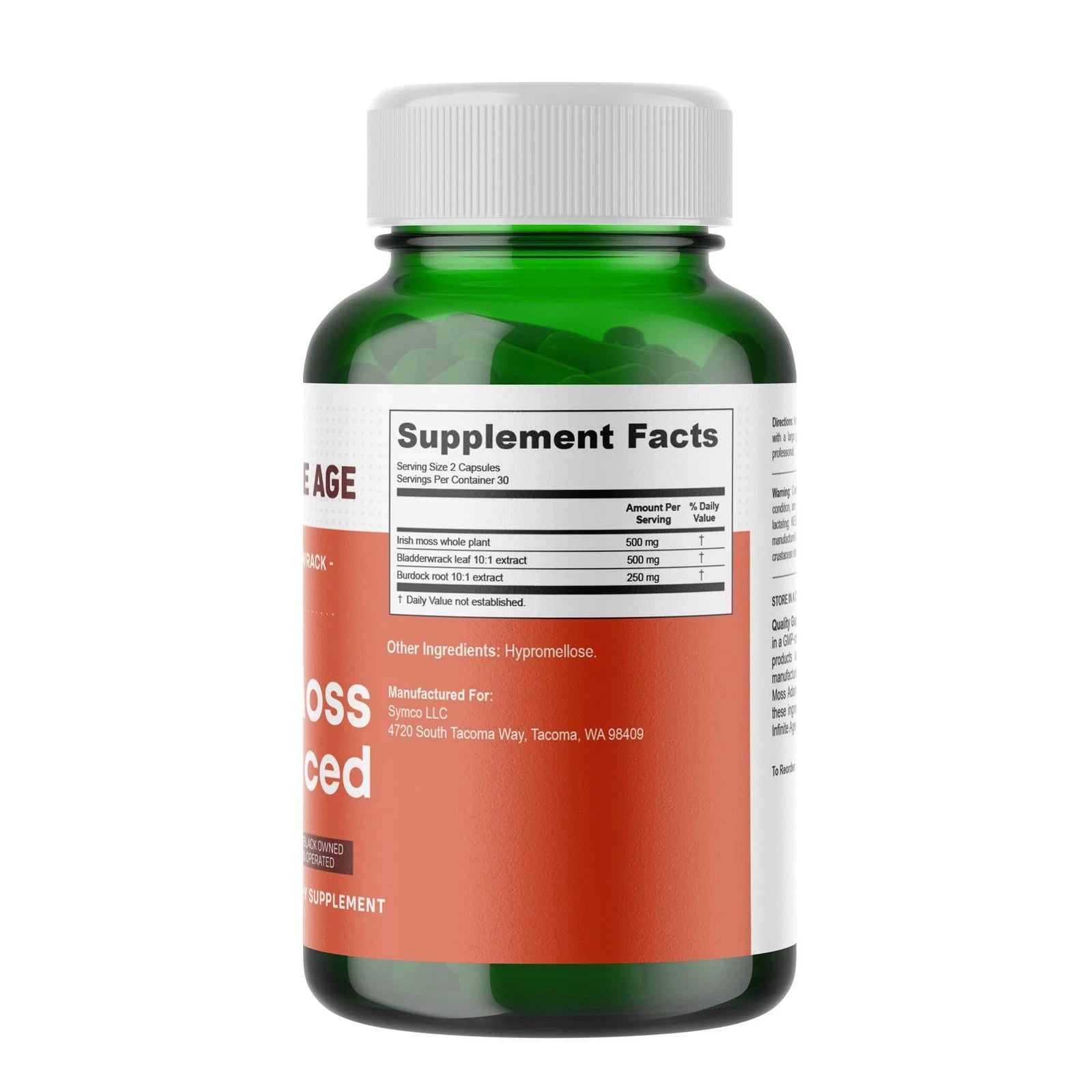 Infinite Age 1250mg Sea Moss Advanced Superfood Capsules | 60 Count | High Potency