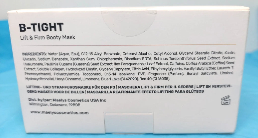 Maelys Cosmetics B-Tight Lift & Firm Booty Mask Moisturizer 3.3 oz New Sealed