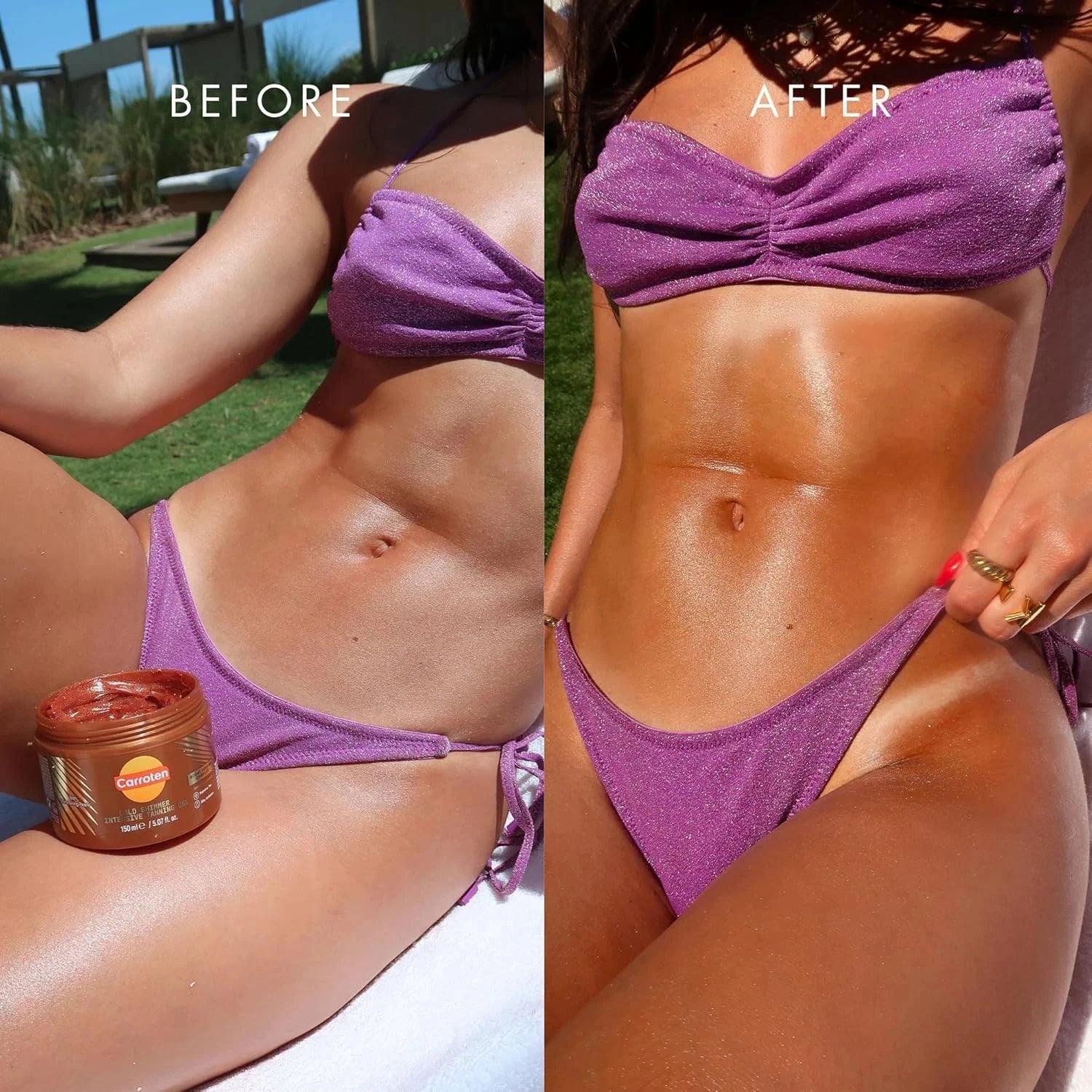 Carroten Gold Shimmer Intensive Tanning Gel SPF0 5.07 fl oz Made in Greece