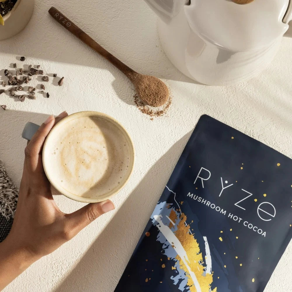 Organic RYZE Mushroom Hot Cocoa Sleep Supplement | 20 Servings | No Import Fees