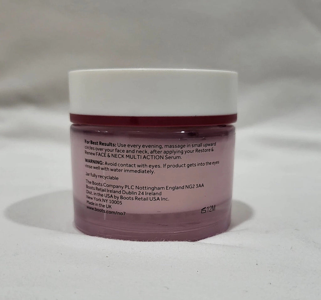 No7 Restore & Renew Multi Action Night Cream Anti-Aging Moisturizer 1.69 oz