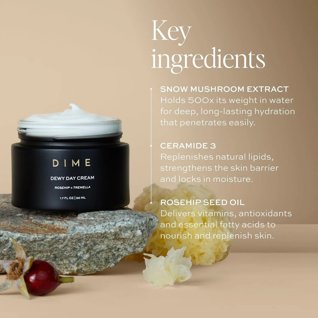 DIME Beauty Dewy Day Cream Morning Face Moisturizer Rosehip Oil 1.7 oz