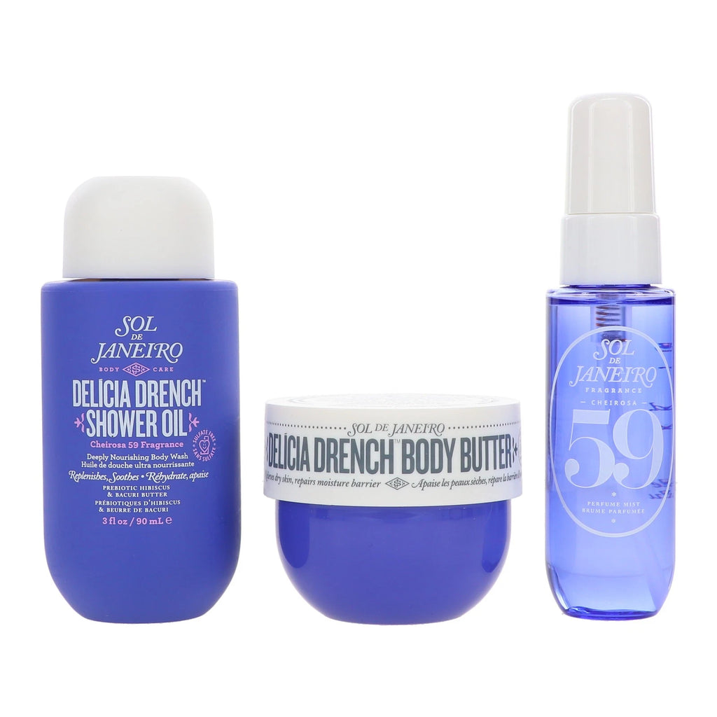 Sol de Janeiro Delícia Drench Jet Set Travel Body Care Gift Set New Sealed