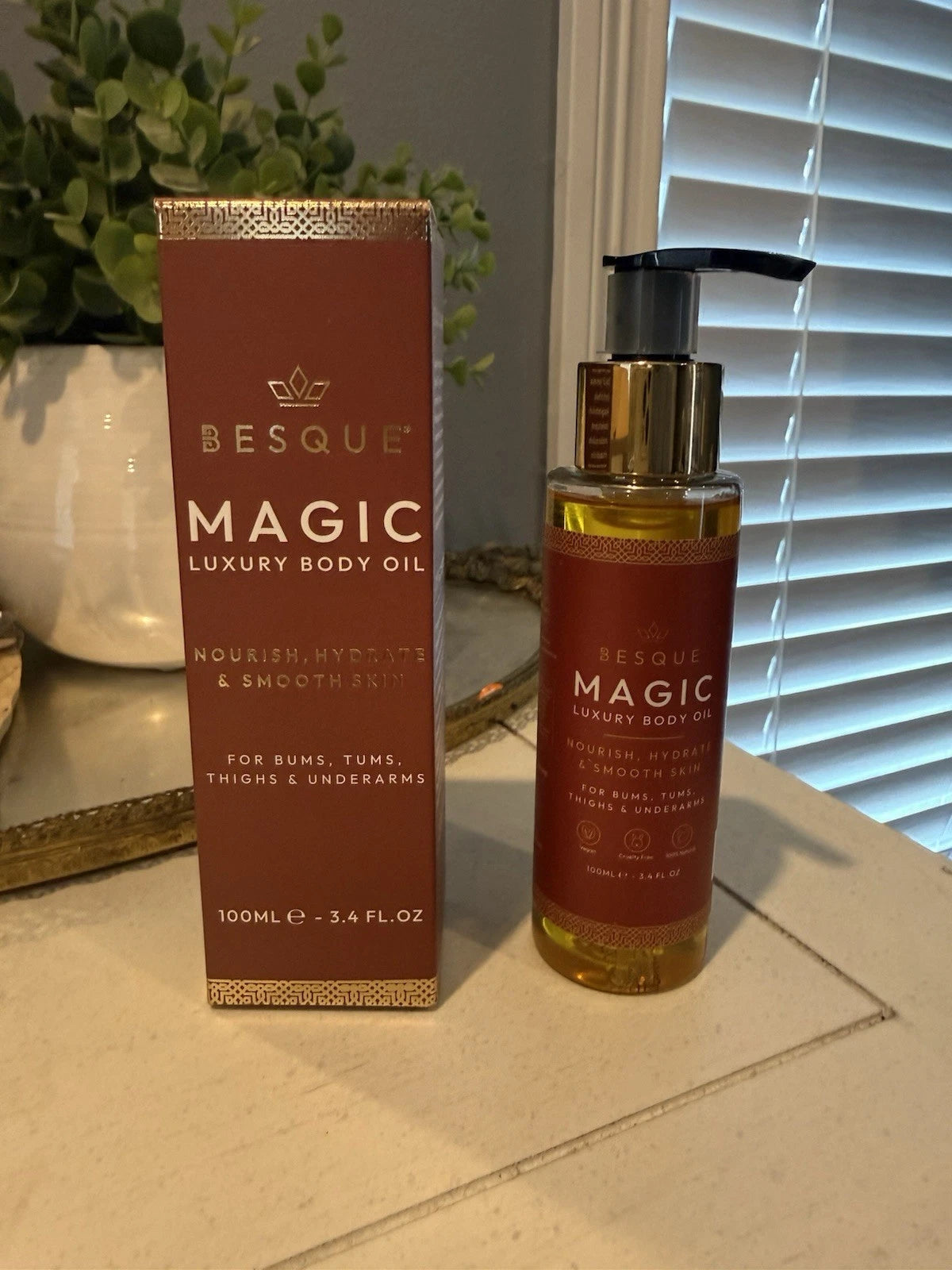 Besque Magic Body Oil for Women Hydrating After Shower Body Oil 3.38 fl oz