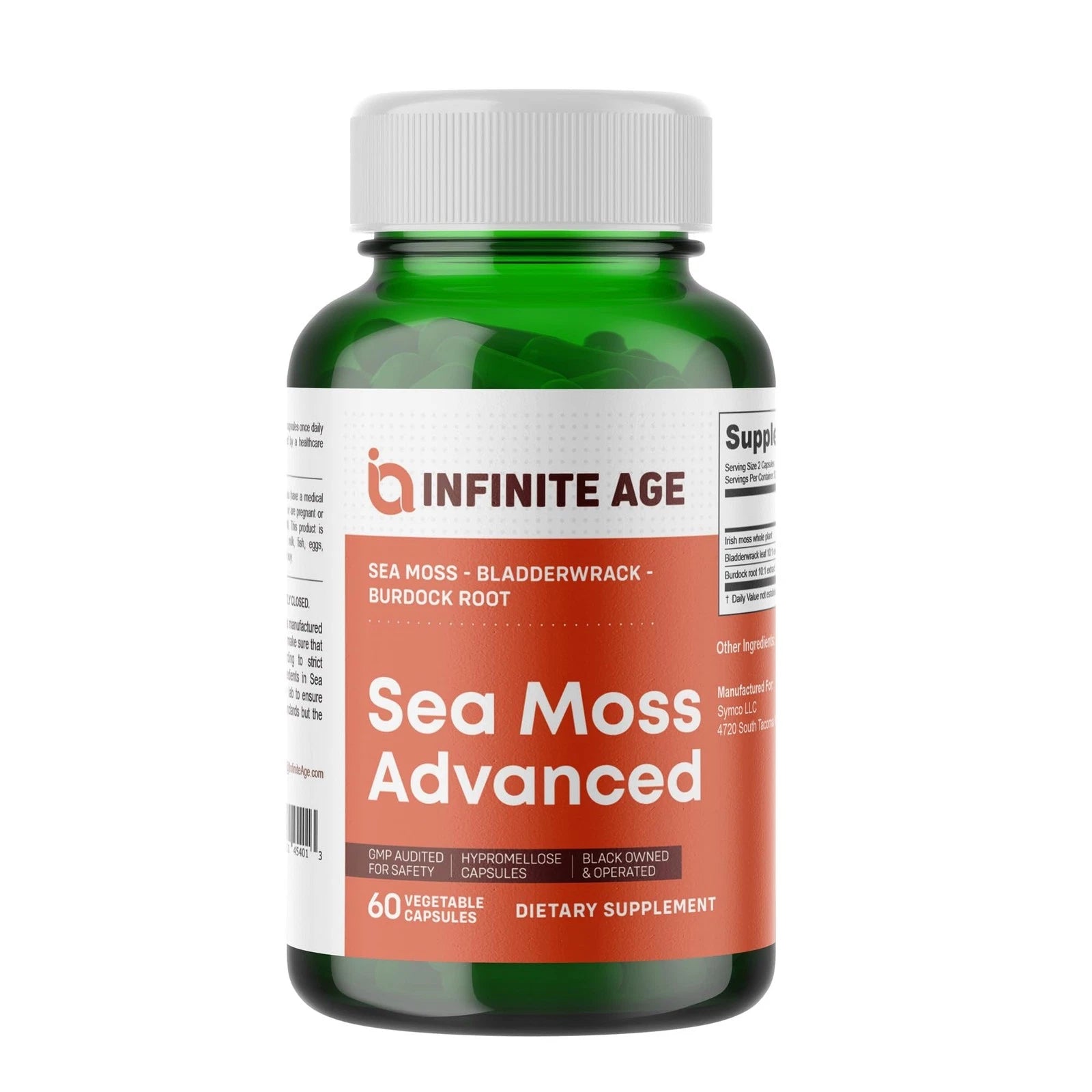 Infinite Age 1250mg Sea Moss Advanced Superfood Capsules | 60 Count | High Potency