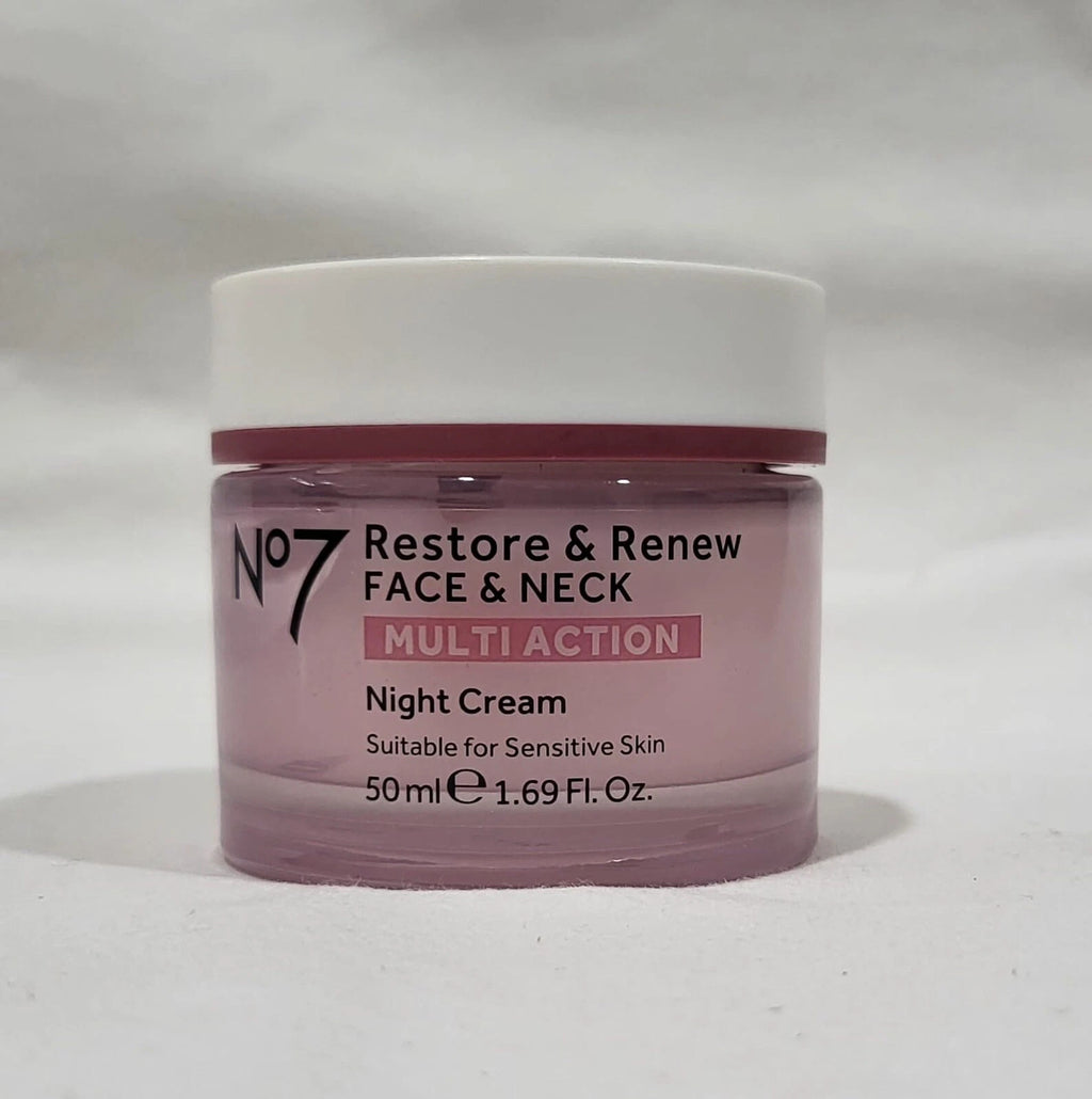No7 Restore & Renew Multi Action Night Cream Anti-Aging Moisturizer 1.69 oz